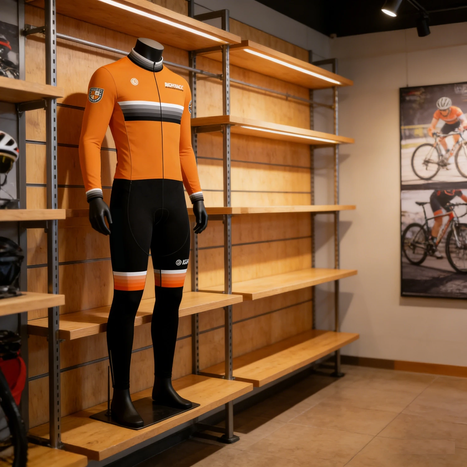 Pro Men\'s Trisuit Long Sleeve Triathlon Autumn Winter One-Piece Clothing Cycling Running Skinsuit RightTrack Apparel