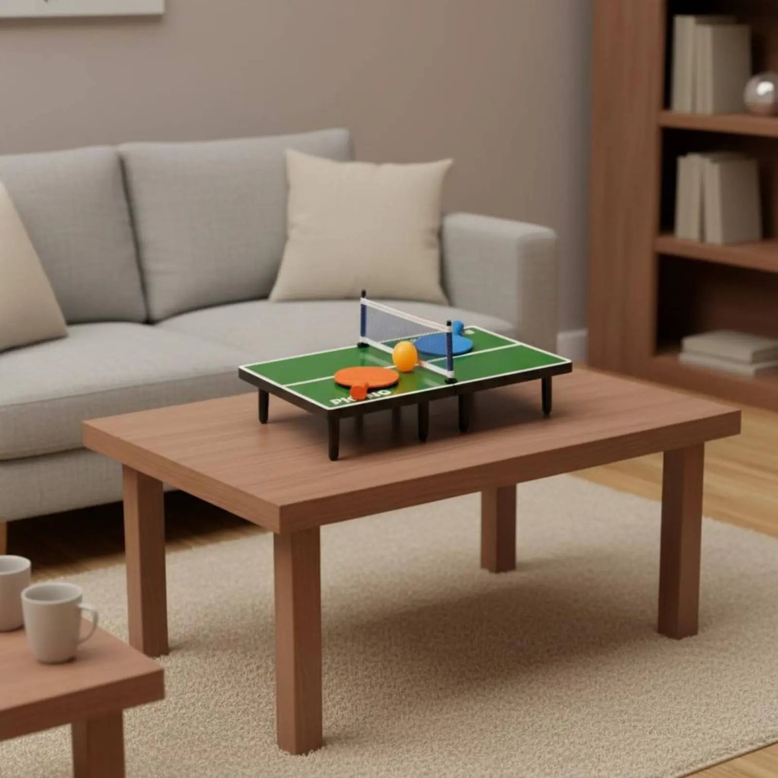 

Mini Table Tennis Set Family Play Mini Table Tennis Table Indoor Toy Easy to Keep Compact for Families, Tabletop, Home