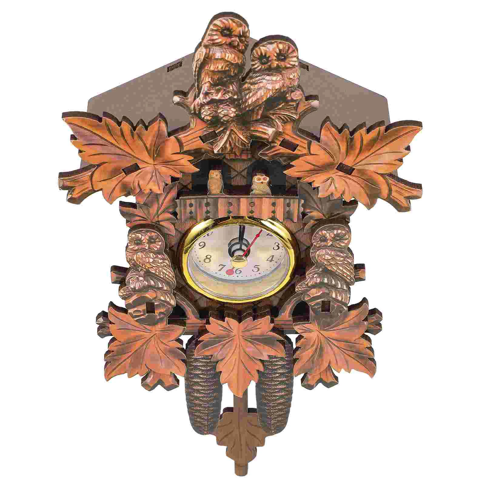 

Home Living Room Cuckoo Retro Alarm Clock Wall Decor Mechanical Ornament Plastic Bird House Shape Child Household