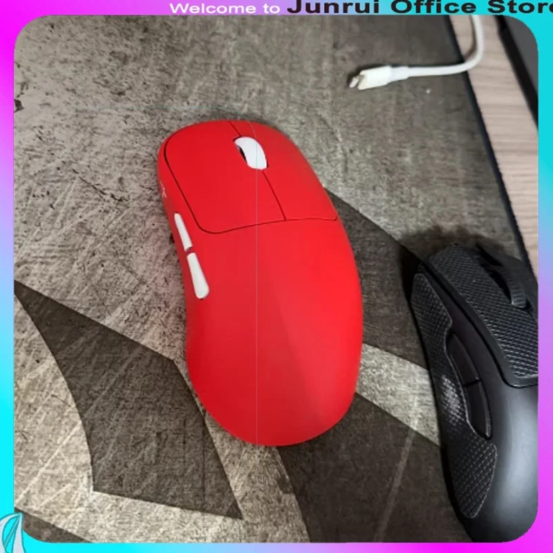 Waizowl Ogm Cloud Mouse Dual Mode 2.4g Wireless Paw3395 E-Sports Gaming Office Mouse Accessory Red/ White For Computer Gift