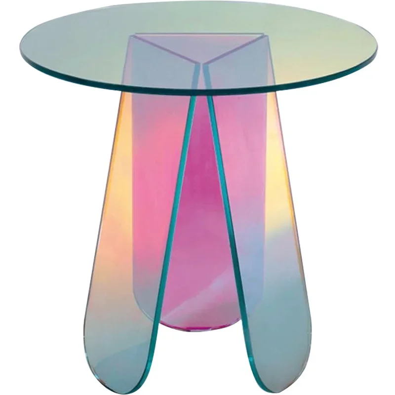 Nordic ins colorful small coffee table creative gradual change simple edge transparent acrylic plexiglass ins wind