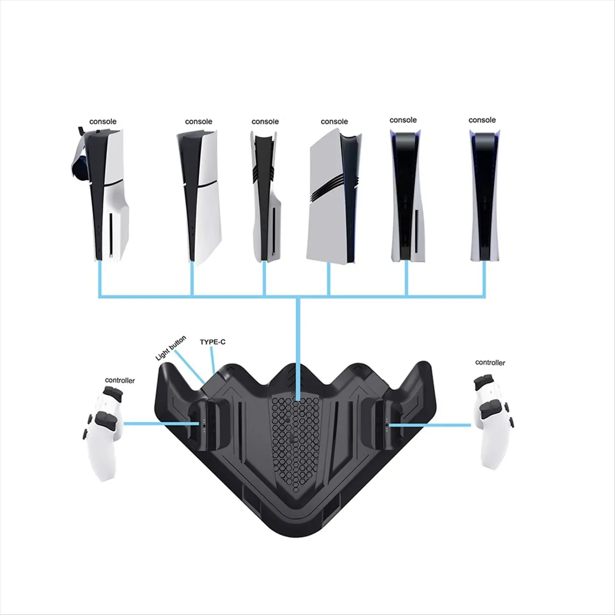 Welcome Deal~For /Pro/Slim Mini Station Handle Vharger Stand with RGB Controller Headphone Multi-Function Stand Base A view 3