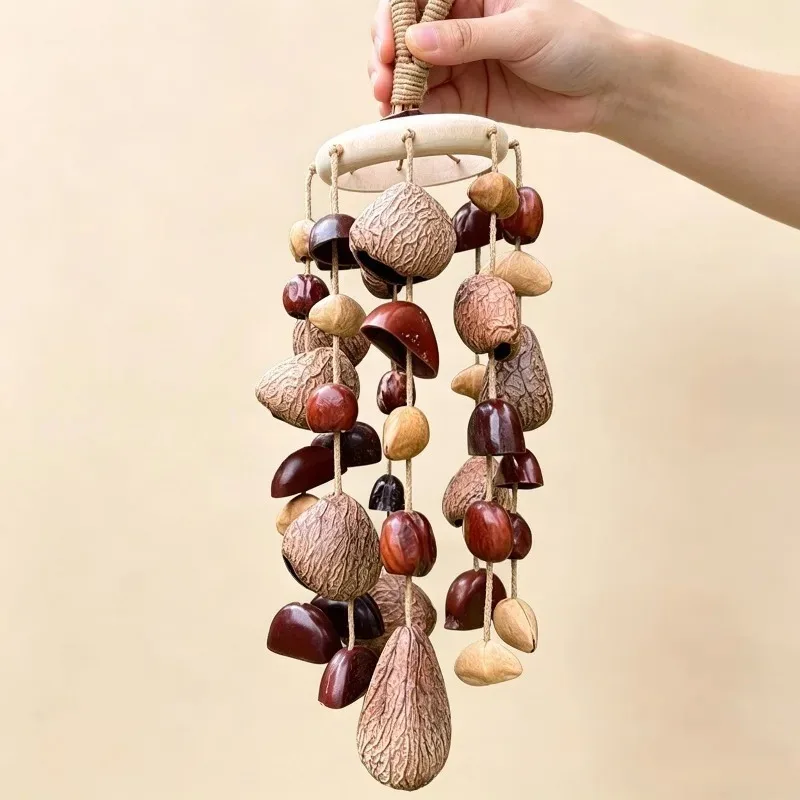 Natural Fruit Shell Bell Meditation Wind Chimes Yoga Sound Healing Decoration Chimes Outside Relax Handmade Musical Instrument