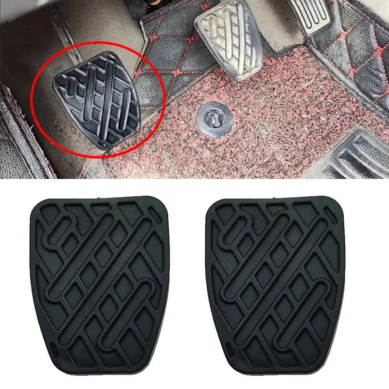 고무 브레이크 클러치 풋 페달 패드 커버, 닛산 캐시카이 J10 J11 2007 2008 - 2016 로그 스포츠카용, 46531JD00A 액세서리, 2X