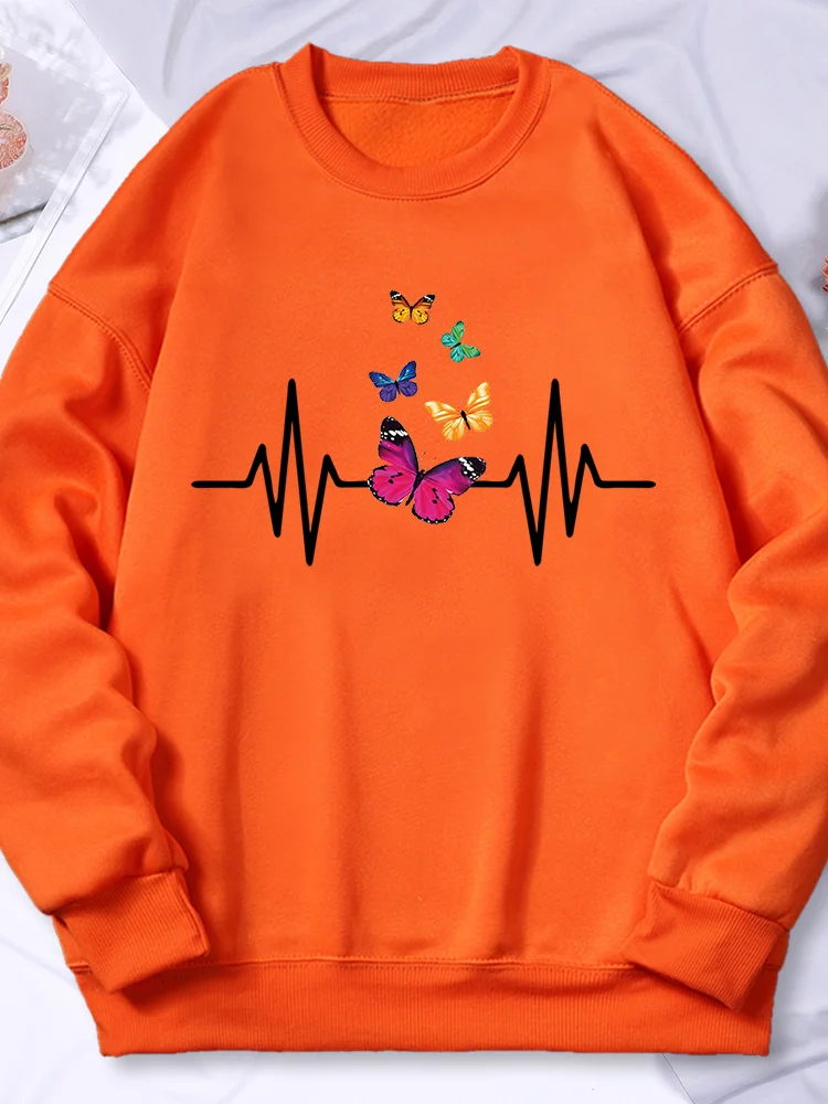 

A Dancing Butterfly Print Women'S Hoodie Fashion Casual Hoody Hip Hop Fleece Sweatshirt Cartoons S-Xxl Soft Sportswear Female