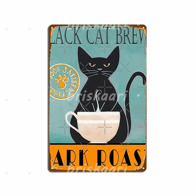 Black Cat Brews Metal Signs Club Home Club Bar Design Plaques Metal Posters
