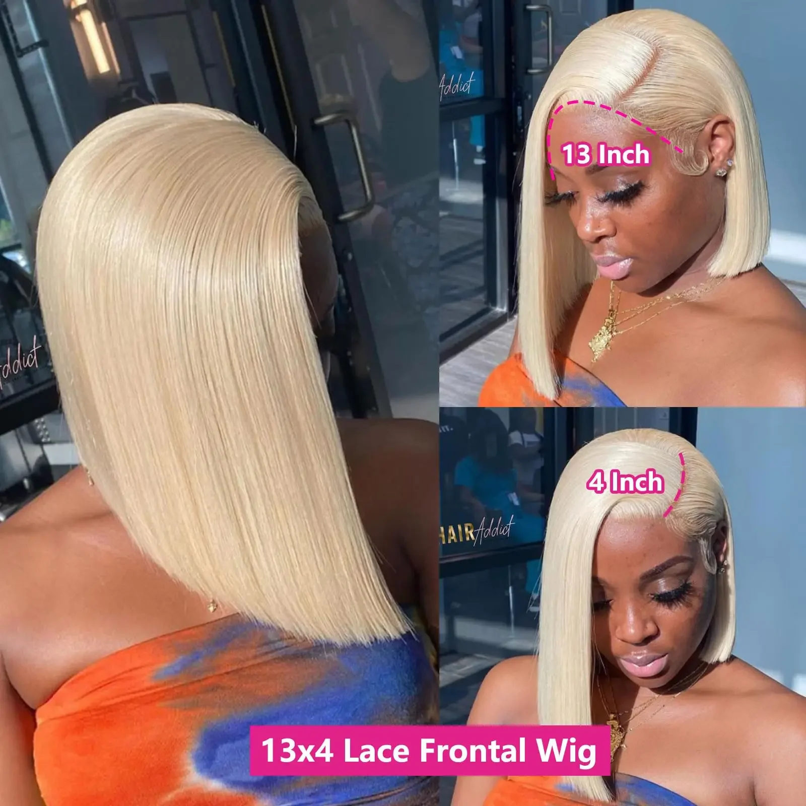 Blonde Straight Bob Wig HD Transparent Lace Pre Pluck No Tangle No Shedding Human Hair Wig 13x4 13x6 Lace Frontal Wig For Women