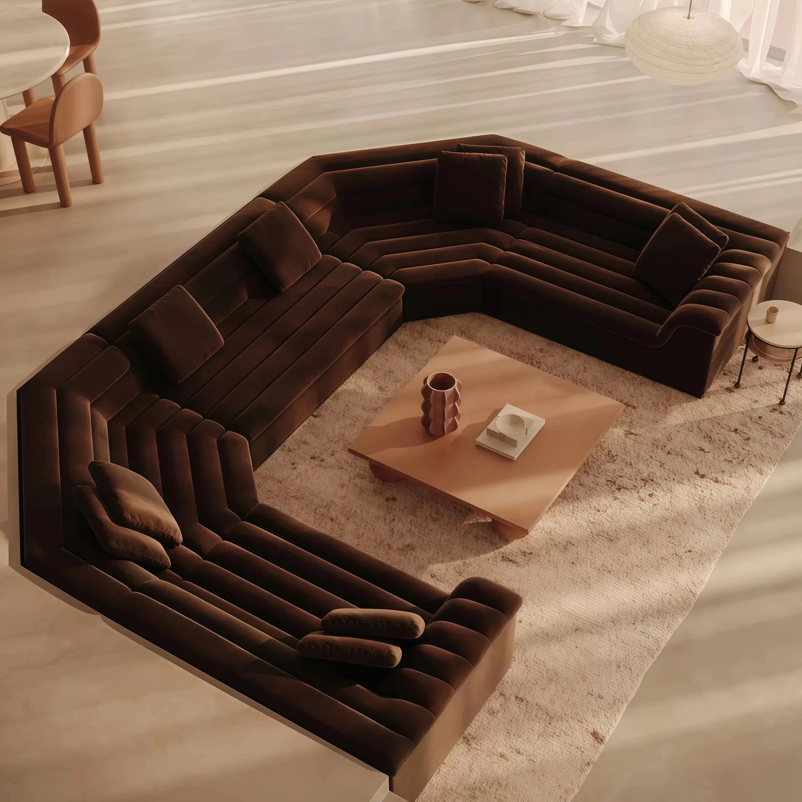 Modern combination module sofa velvet upholstered luxury hotel lobby villa living room sofa
