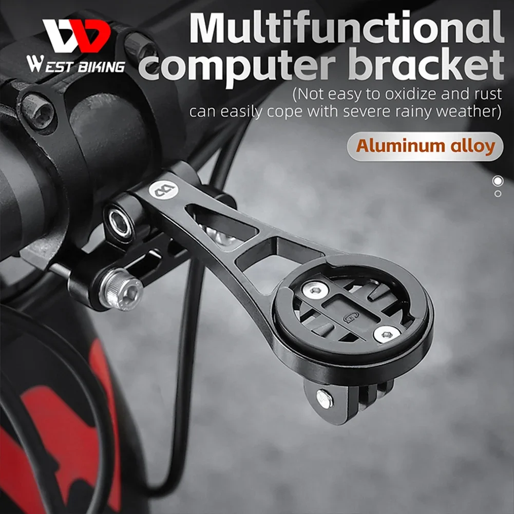 WEST BIKING Bicycle Computer Mount Holder Aluminium Alloy GPS Bike Speedometer Extension Holder Bracket For Garmin Wahoo Bryton