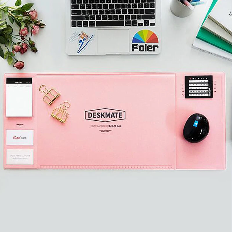 

Multifunction Large Mouse Pad Computer Anti-Slip Desk Mouse Mat Waterproof Protector with Movable Calendar Board Pockets