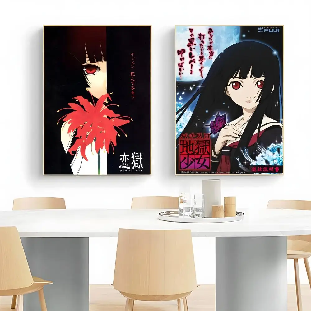 creepy anime H-Hell Girl Poster Wall Art Print Decorative Mural Home Decor Gift Unframed