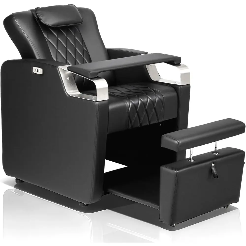 

Adjustable Electric Pedicure Chair with Movable Handrest and Hidden Storage for Professional Nail Salon (Black)
