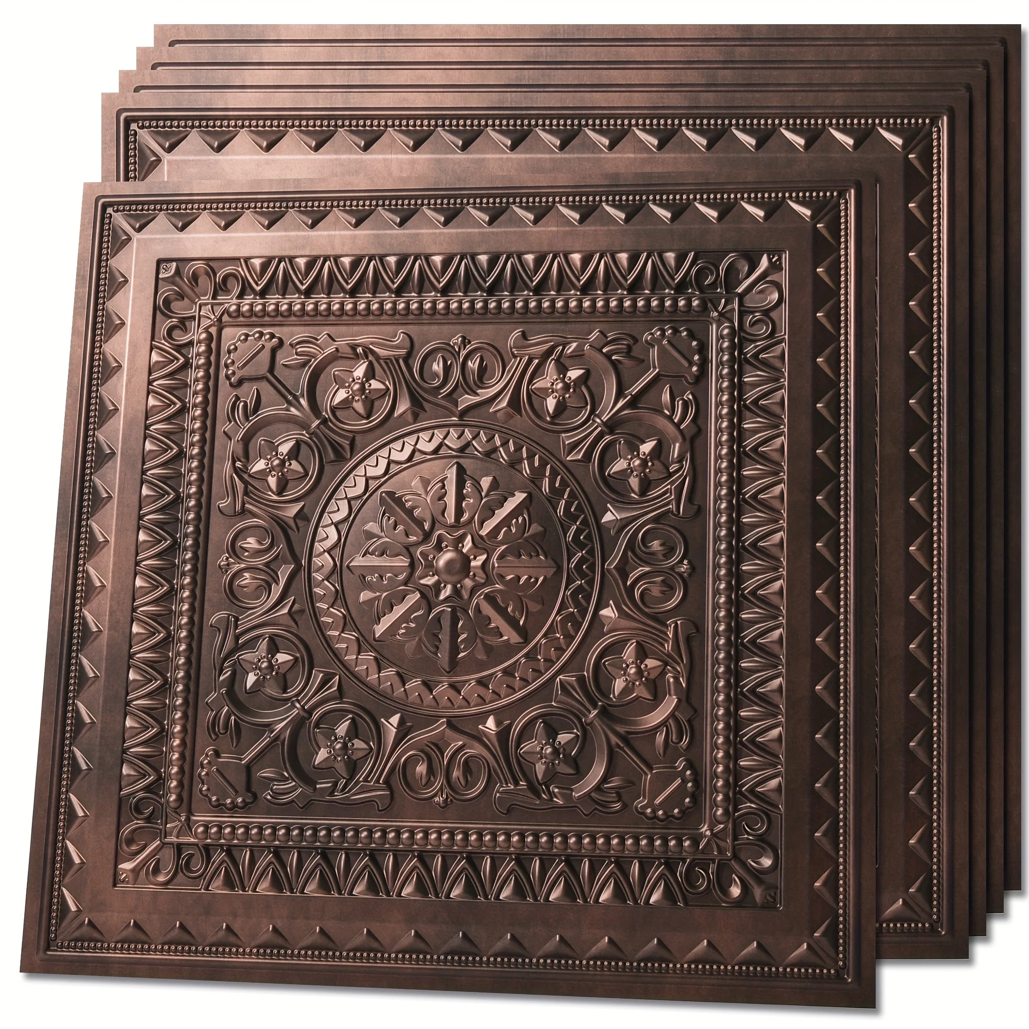 

Art3d Antique Copper Drop Ceiling Tiles, Ceiling Tiles, 2'x2' Plastic Sheet (12pcs)