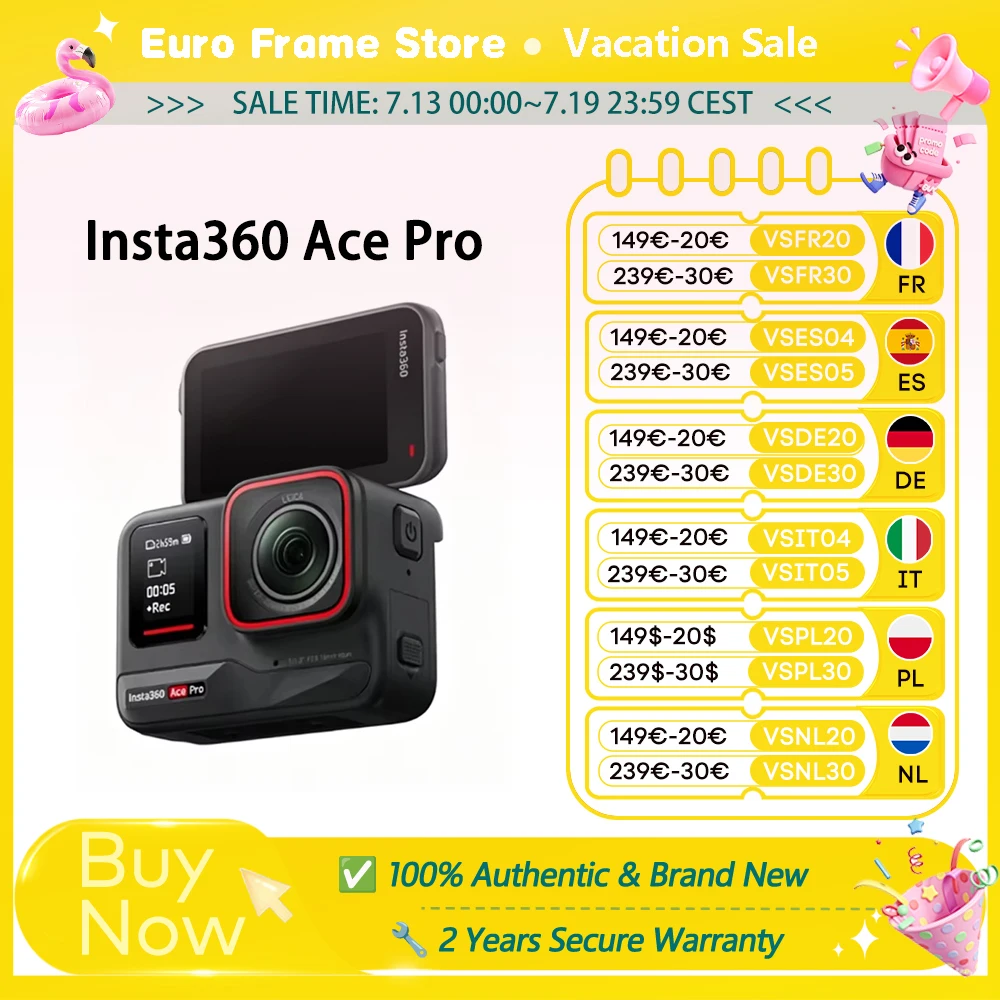 【Envío desde Francia】Cámara de acción Insta360 Ace Pro con sensor Leica de 1/1.…