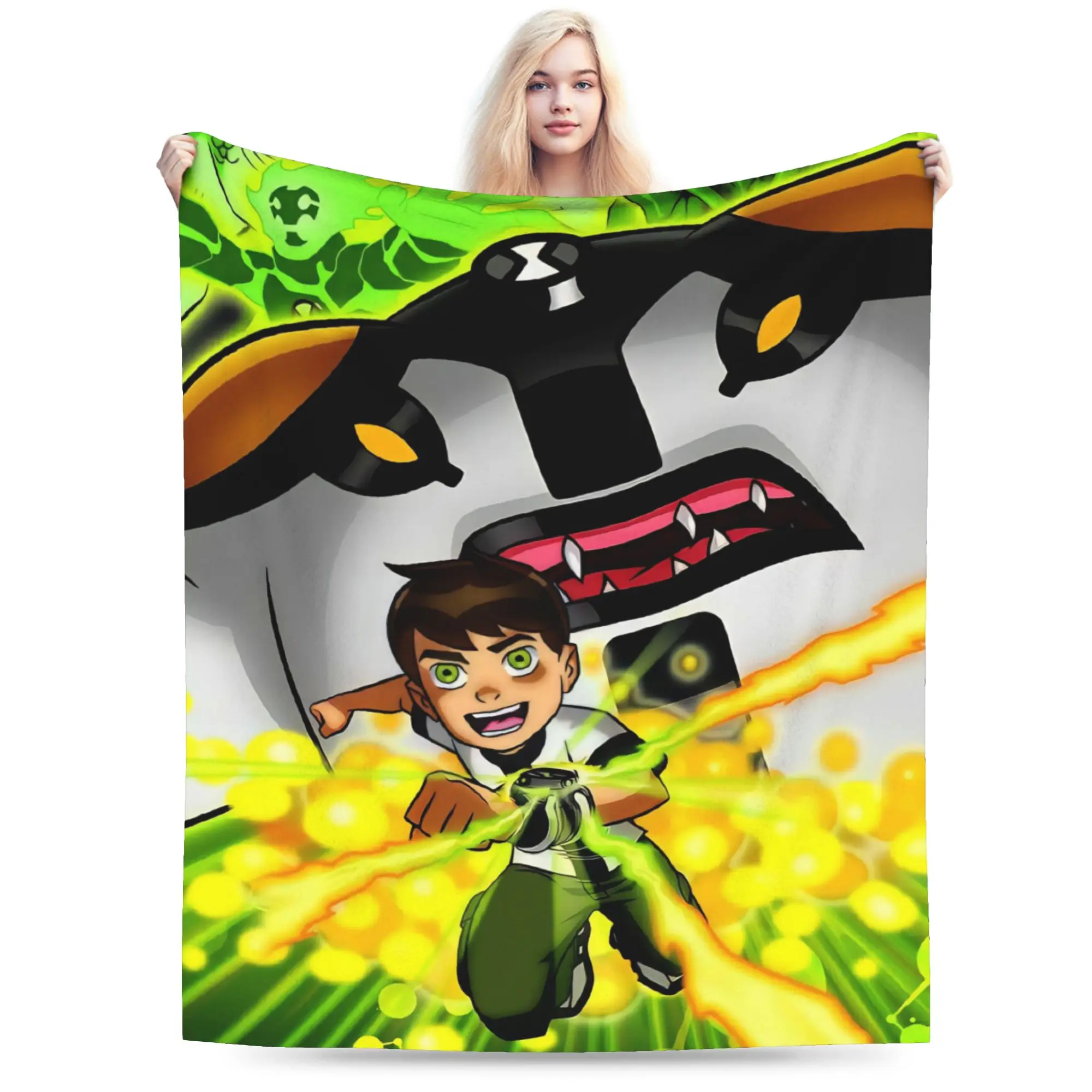 Ben 10 Anime Blanket Soft Coral Fleece Plush Comfortable Present  Throw Blankets Bedspreads