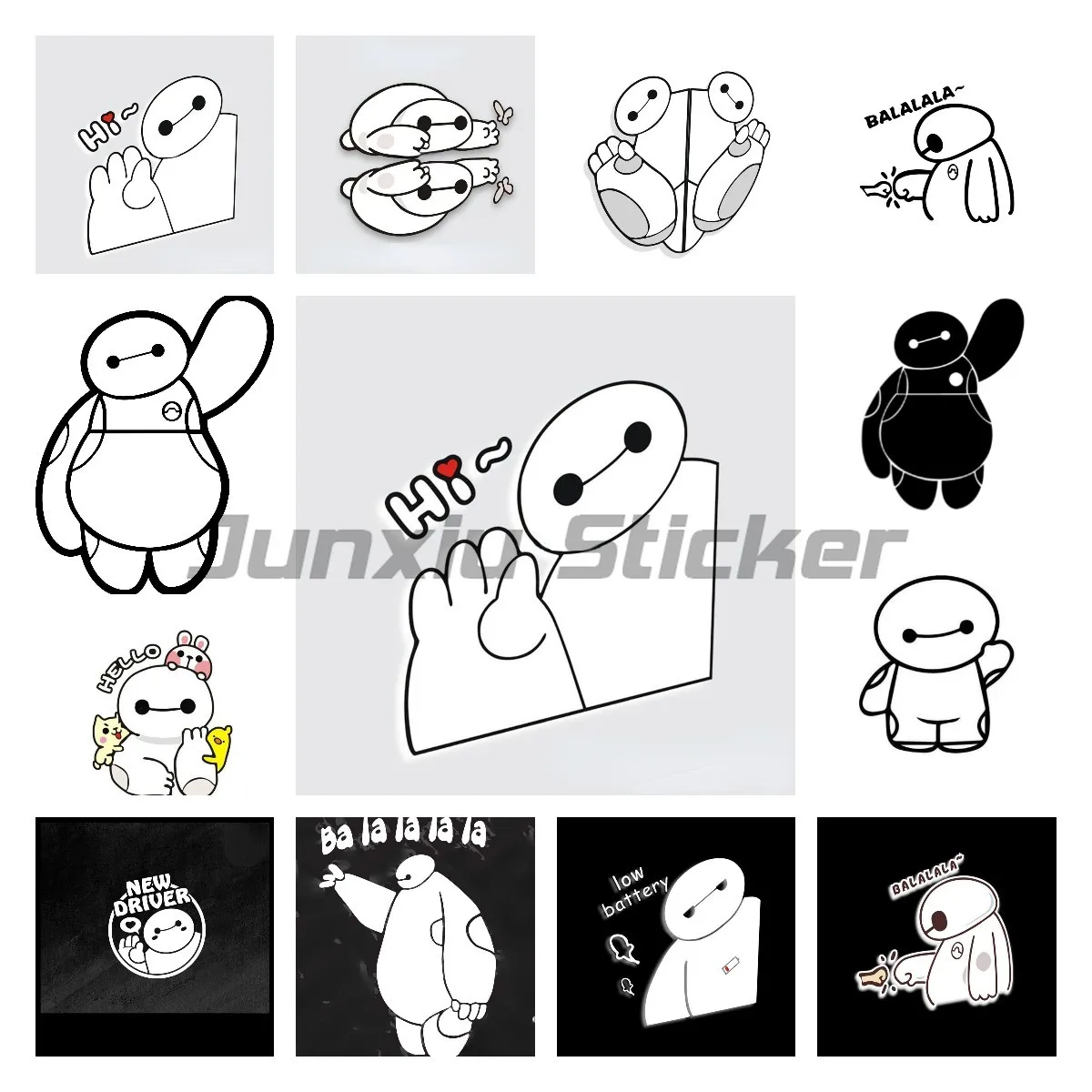 

New Style Big Hero 6 Baymax Decorative Stickers Creative Full Body Trunk Waterproof Vinyl Decal