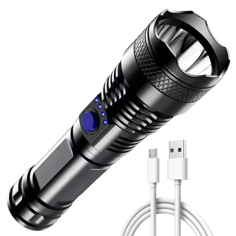 FLSTAR FIRE Ultra Powerful Tactical Flashlight USB Rechargeable Zoomable Strong Lamp Outdoor Waterproof Emergency Camping Torch