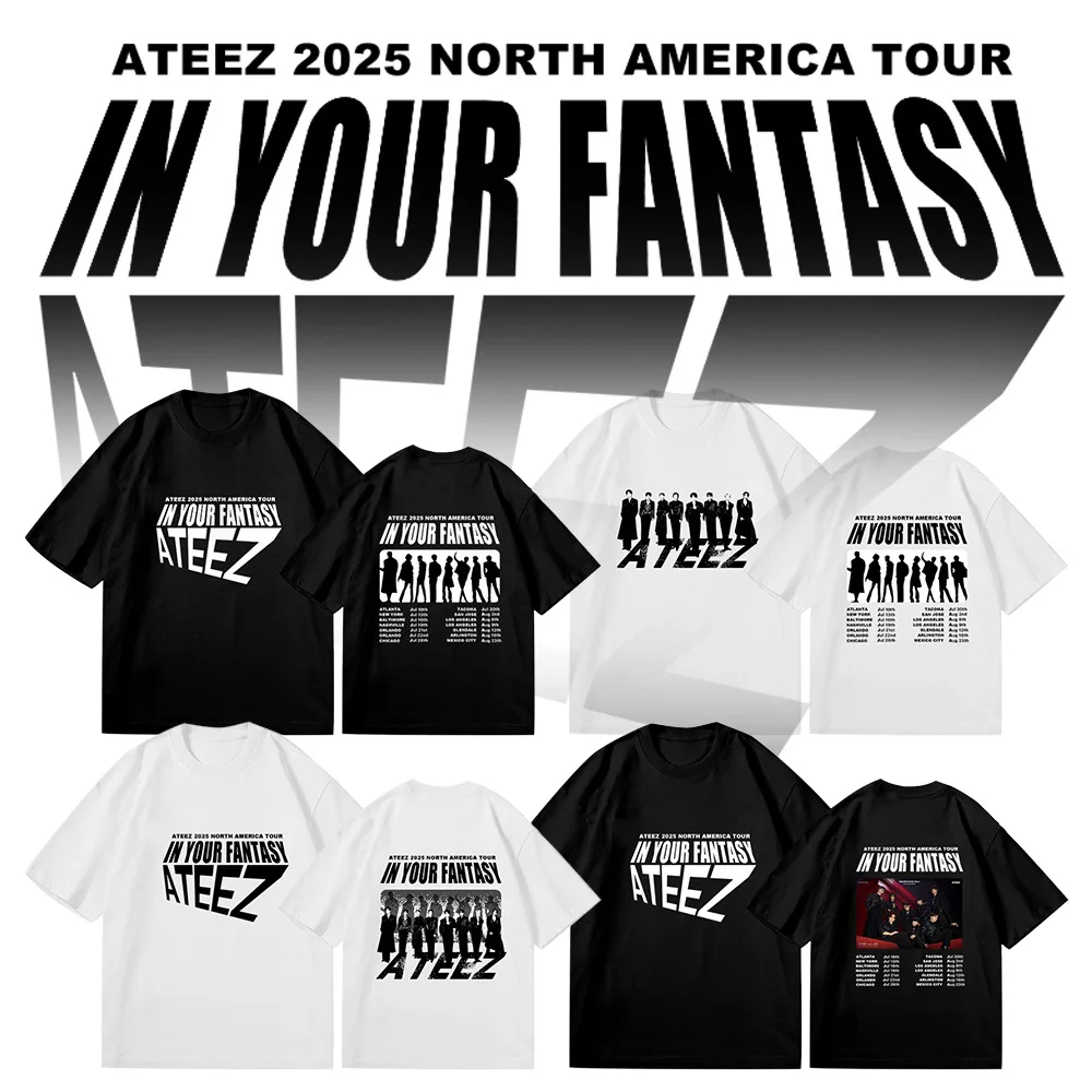 

Ateez 2025 North America Tour in Your Fantasy Merch Oversized T Shirt Hongjoong San Yunho Yeosang Mingi Wooyoung Graphic Tees