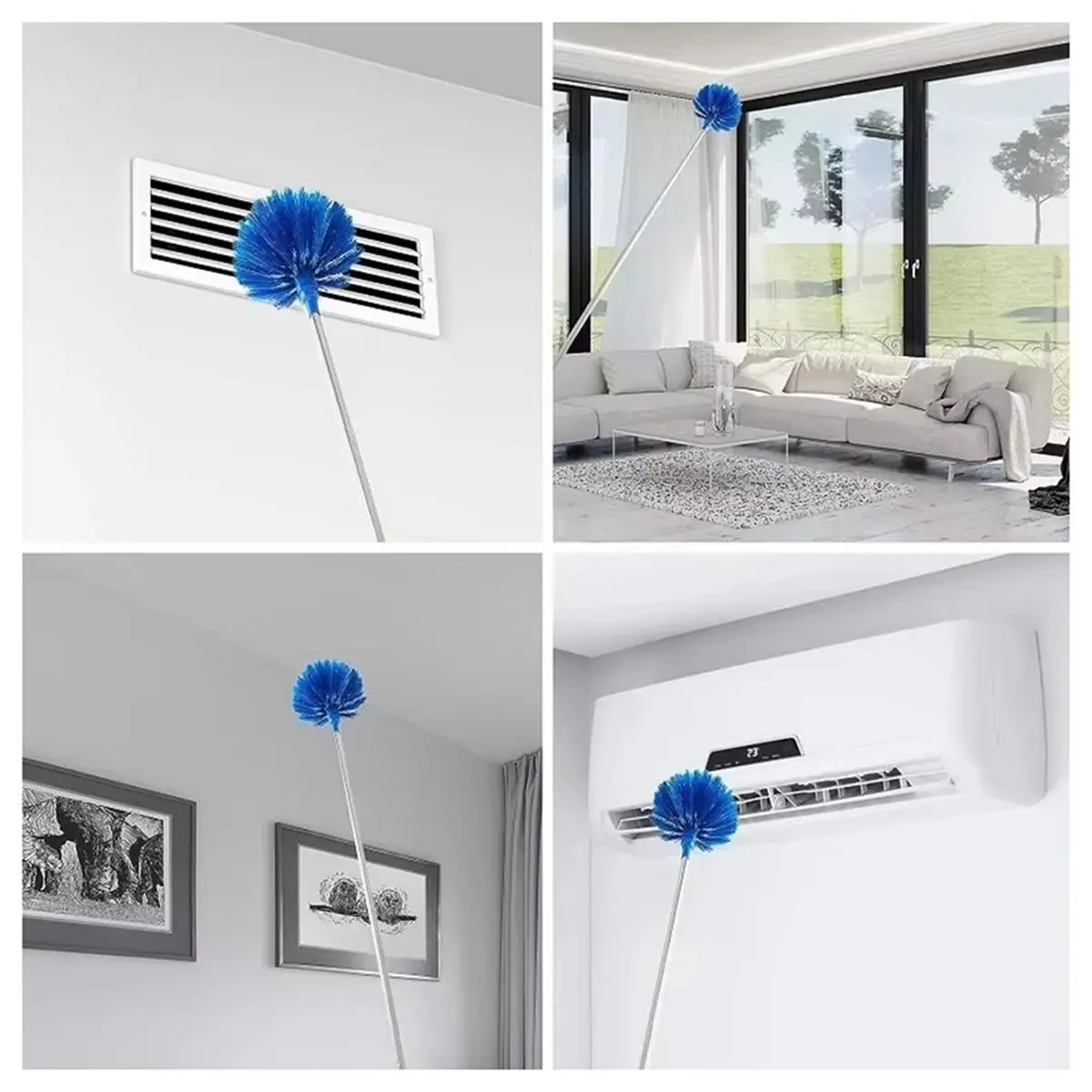 Home Tool Telescopic Washable Duster Long Extendable 250cm Microfibre Brush Gaps Mop for Spider Web Remover Dust Cleaning