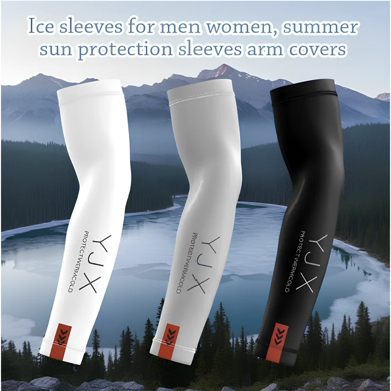 1Pair Summer Arm Sleeves for Running Outdoor Cycling Driving Breathable Ice Silk Elastic Sun Protection Men Women Arm Cover