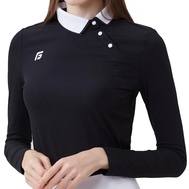 Golf Women\'s T-shirt Spring and Autumn Long Sleeve Top Comfortable Elastic Breathable Outdoor Leisure Sports Jersey Luxury Golf