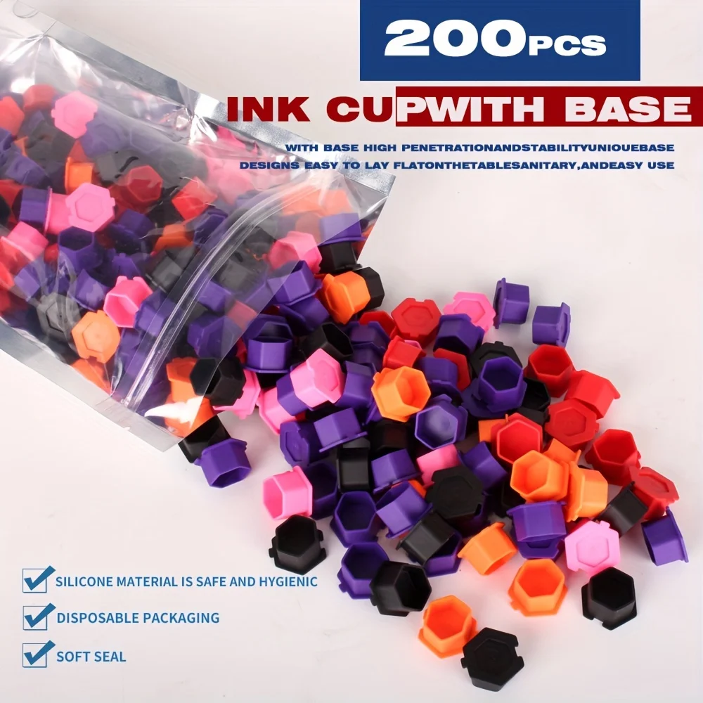 

Одноразовые силиконовые стаканчики для тату Goldplume 200, контейнеры для пигментов перманентного макияжа, специальные аксессуары для тату-мастеров