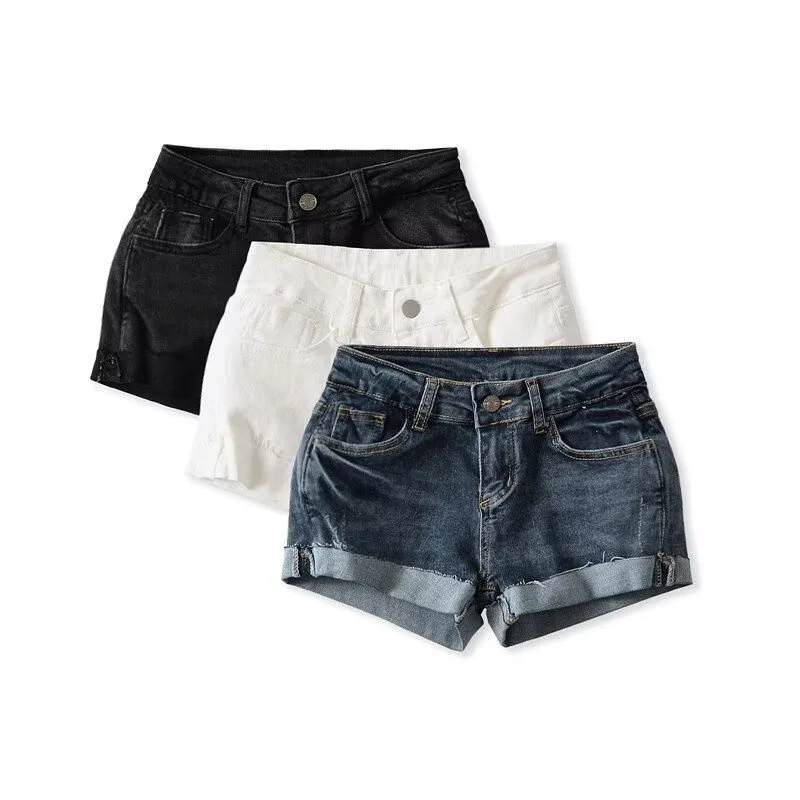 American Style Sexy Short Jeans Show Figure Thin Waist Wide Leg Casual Summer Shorts for Women Adult Standard Fit Hot Pants