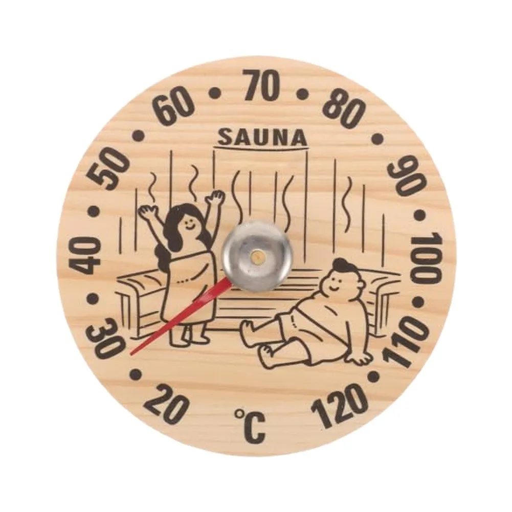 Mechanical Wooden Sauna Thermometer and Hygrometer No Battery Needed for Private Commercial Saunas Wall Mount 12x12x1.5cm