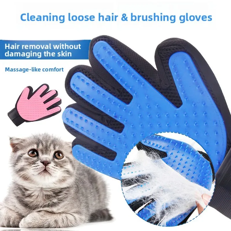 

Pet Glove Cat Grooming Glove Cat Hair Deshedding Brush Gloves Dog Comb for Cats Bath Hair Remover Clean Massage Brush For Animal