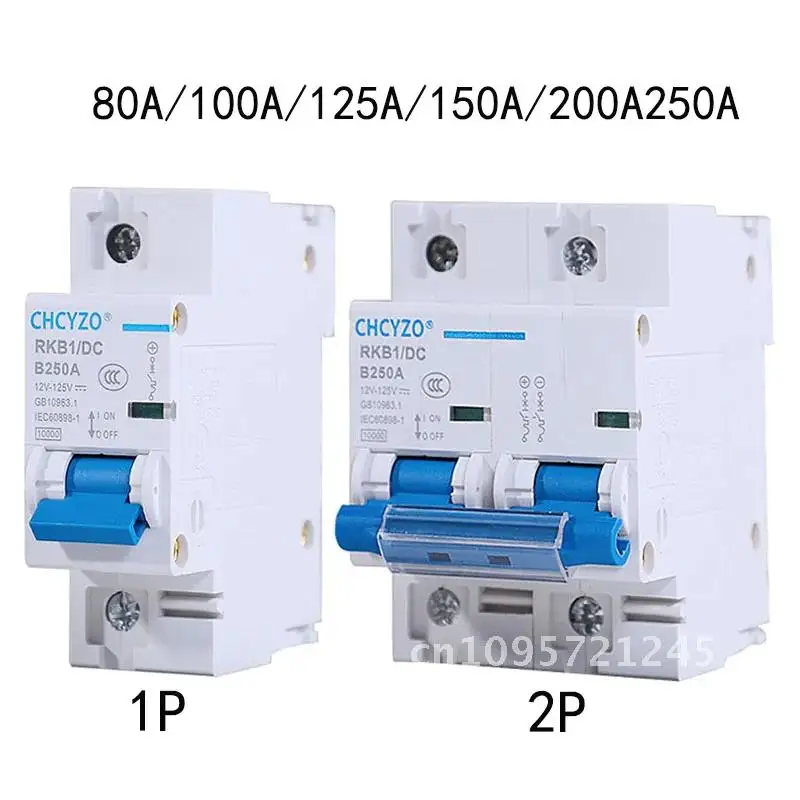 

1P/2P DC circuit breaker 12/24/48/60/120V battery 100A 125A 150A circuit protection RV switch short solar 80A 200A 250A yacht