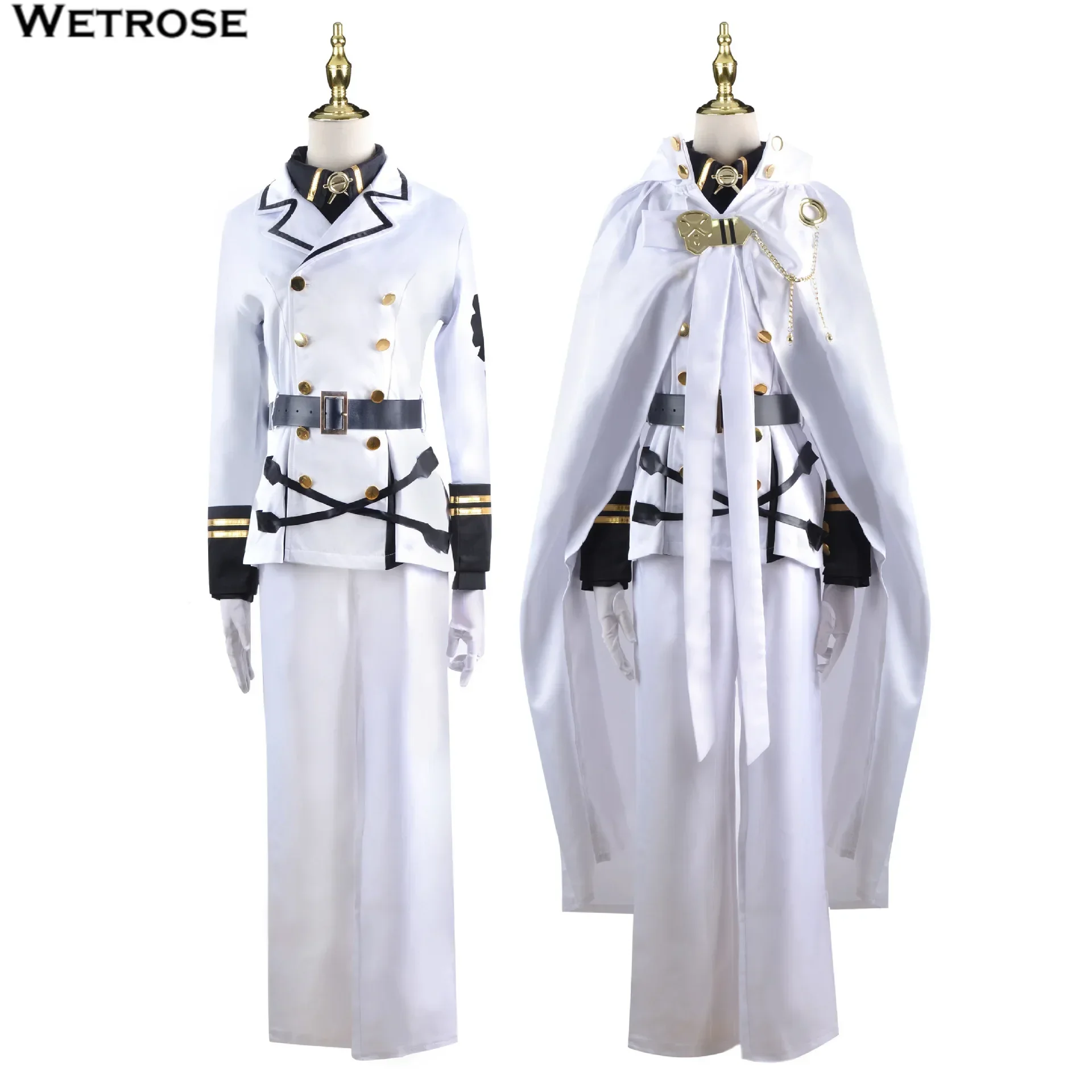 Muslimstock Hyakuya Mikaela Costume Cosplay Owari no Serafu Anime Seraph Of The End Halloween Vampire Cloak Set completo