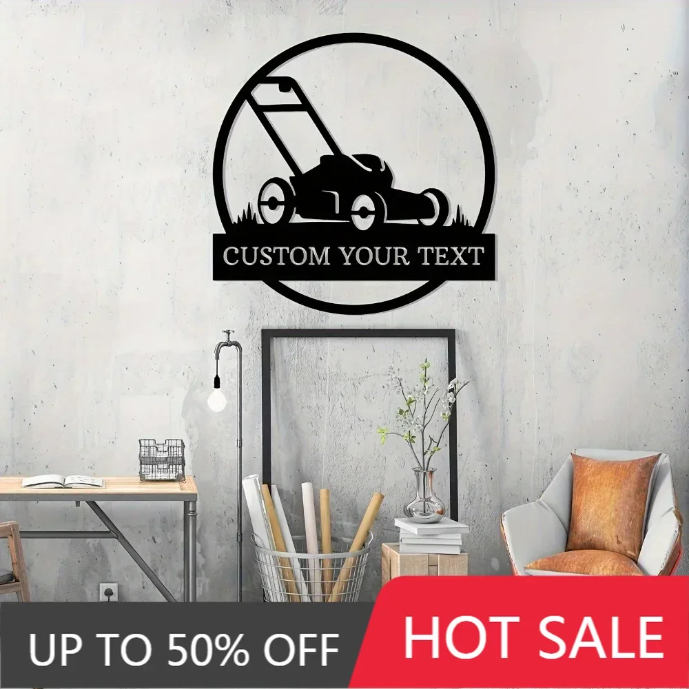 

Home Decor,Single Piece Handmade Personalizable Metal Lawn Mower Sign Weather Resistant for Indoor Outdoor Gardens Ideal Father'