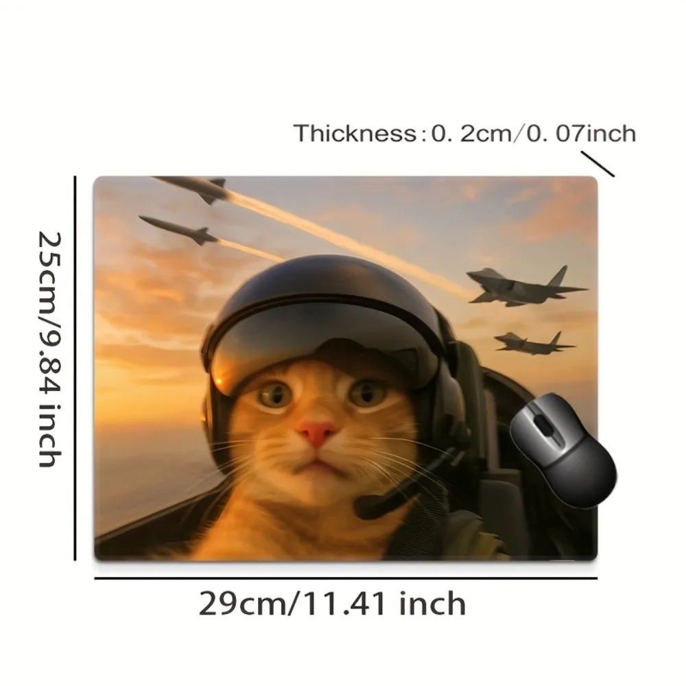 Funny Meme Cat Mouse Pad, Explosion Background Cute Kitten Desk Mat, 20x25cm Non-Slip Gaming Mousepad for Office Home Decor
