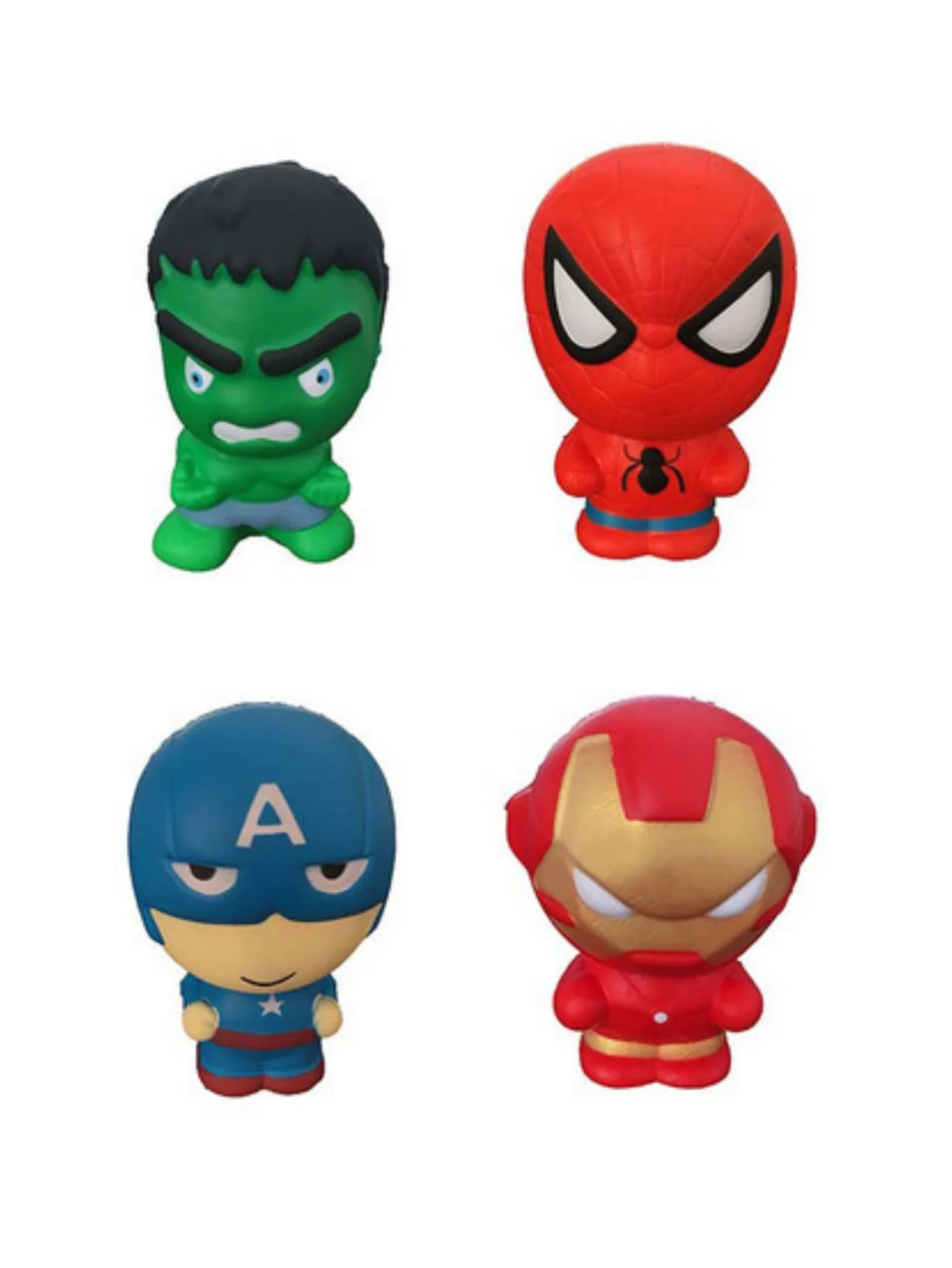 1/4pcs Cartoon Spider-Man Hulkes Iron Man PU Figure kawaii Desktop ornament Figure Festival Party Supplies Party Birthday Gifts