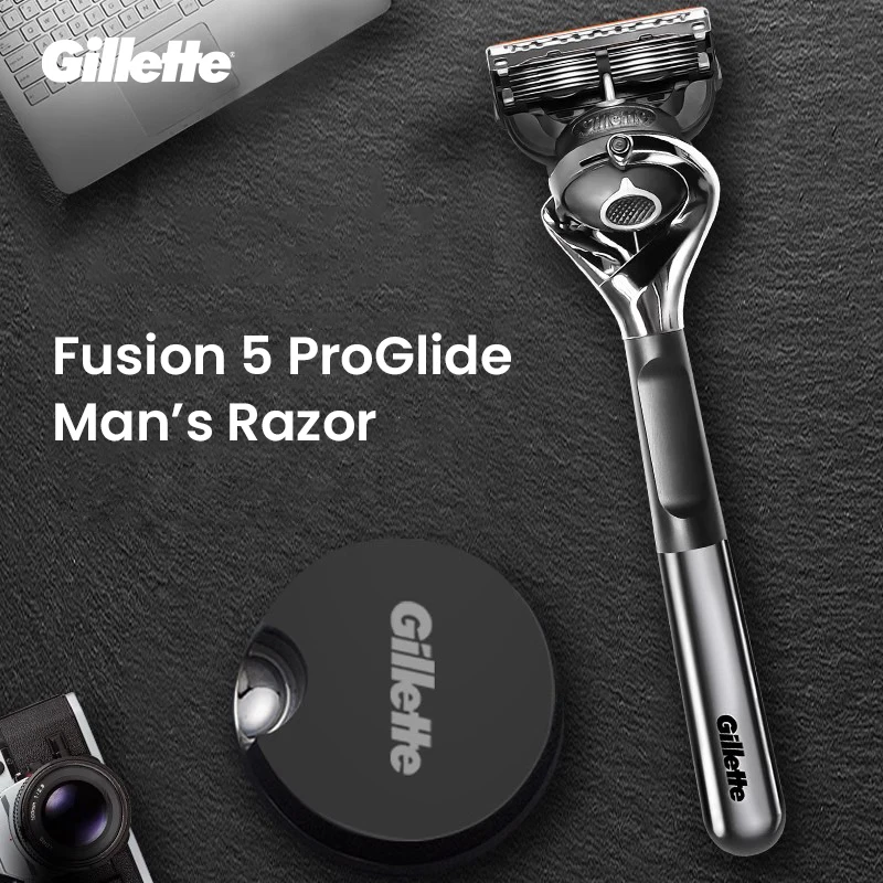 gillette-razor-fusion-5-progilde-men's-shaver-flexball-tech-5-layer-nanoblade-smooth-shaving-gift-box-manual-razor-with-base