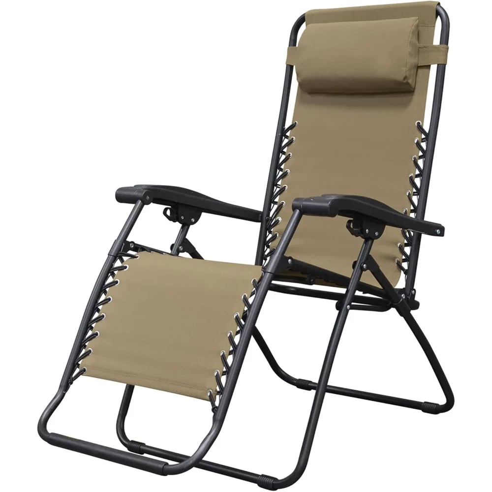 

Sports Zero Gravity Outdoor Portable Folding Camping Lawn Deck Patio Pool Recliner Lounge Chair for Adults, Adjustable Headrest,