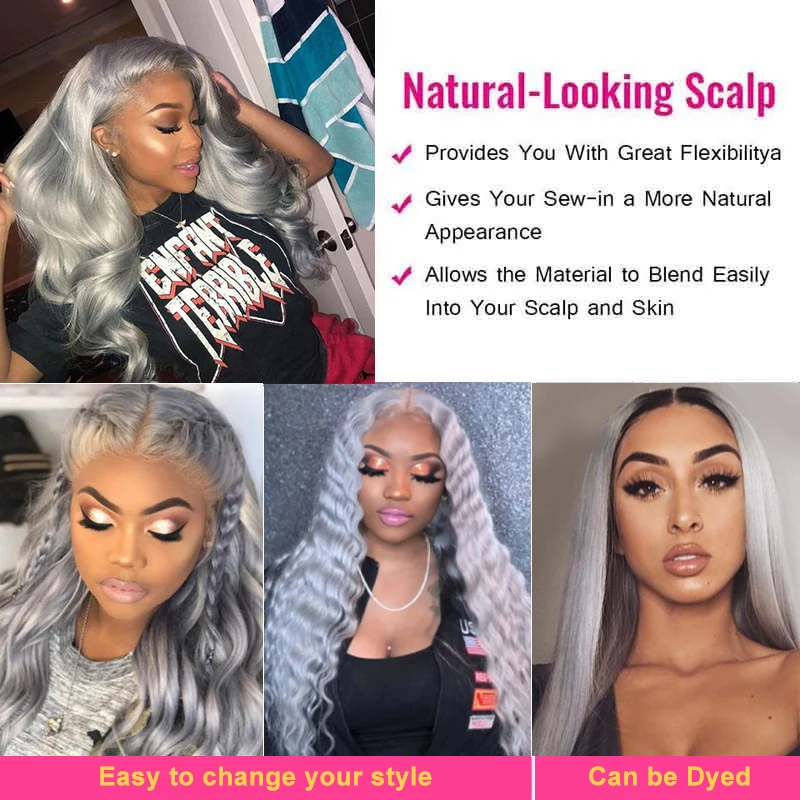 Paket Rambut Manusia Abu-abu Perak Brasil 10-26 Inci Paket Jalinan Rambut Manusia Gelombang Tubuh 3/4 Buah Penawaran Paket Rambut Remy SOKU