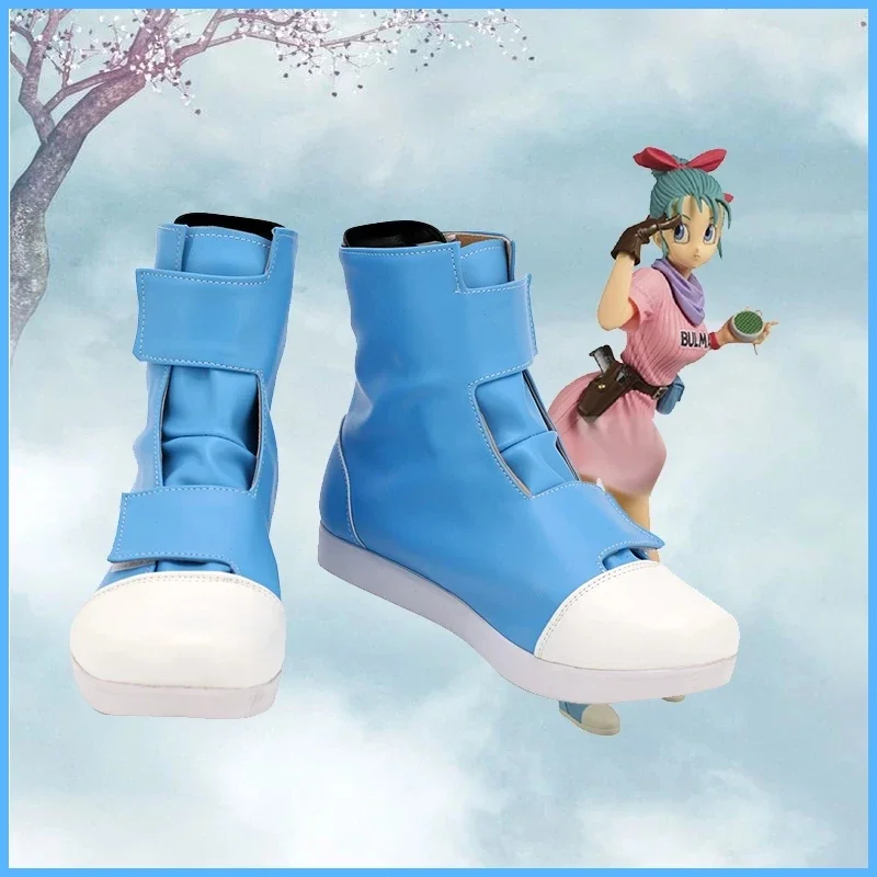 Anime Bulma Cosplay Boots pour hommes et femmes, chaussures sur mesure, bleu ultraviolet, accessoires de costume de fête d'Halloween, RZ671