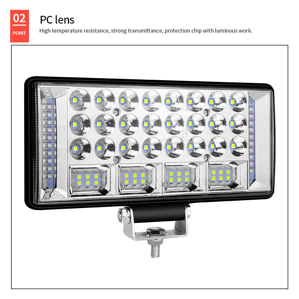2 stücke 4 zoll 5 zoll 6 zoll LED Licht Bar Offroad Spot Flut LED Arbeit Licht für Lkw Auto boot Traktor 4x4 Atv Scheinwerfer 12 V 24 V – Detail 6