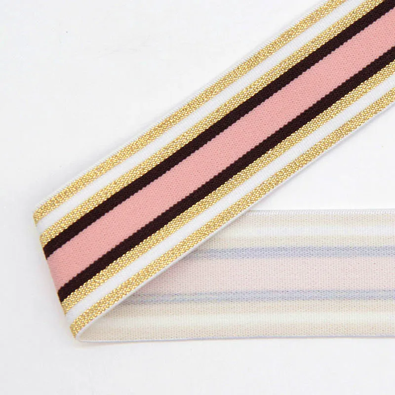 Gold Silver Rubber Elastic Bands 40MM Elastic Ribbon Clothing Bags Trousers Elastic Rubber 4CM Webbing DIY Sewing Accessories