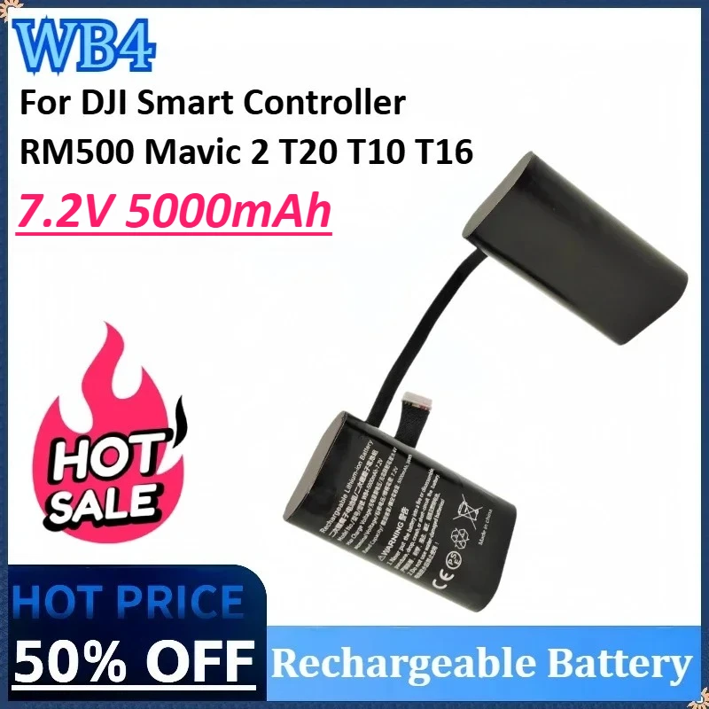 

WB4 7.2V 5000mAh Remote Controller Replacement Battery for DJI Smart Controller RM500 Mavic 2 T20 T10 T16 Rechargeable Battery