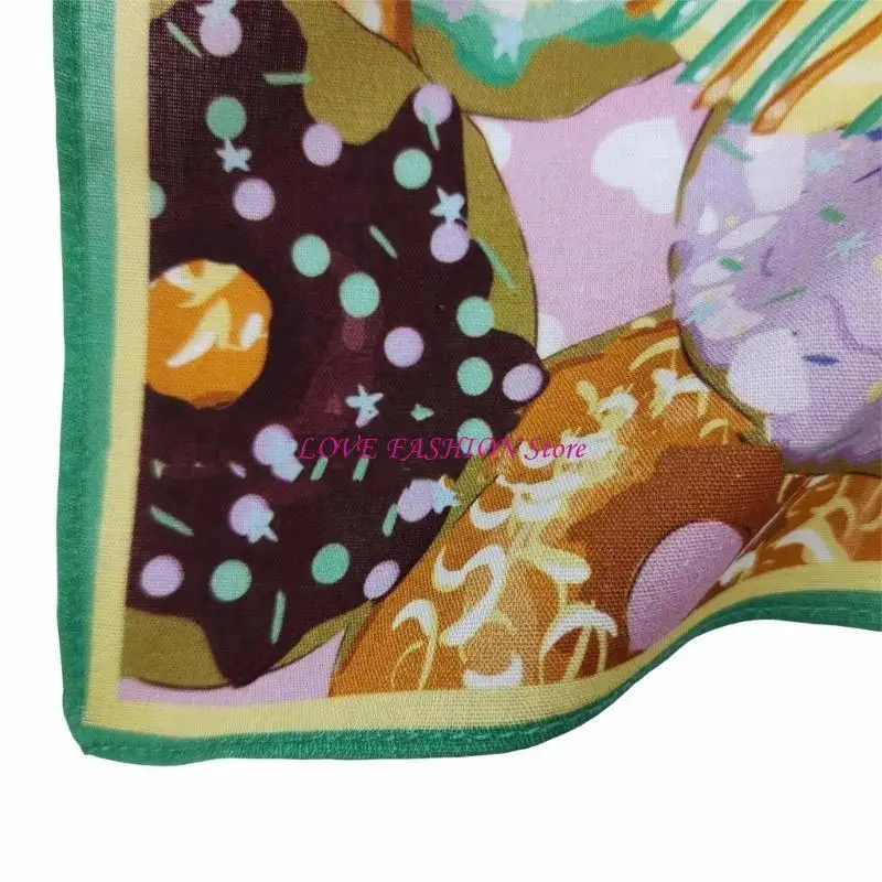 

Cotton Bandanas Multiuse Head Wrap Oversized Scarf for Teenagers Boys Girls Doughnuts Print 21inch Y166