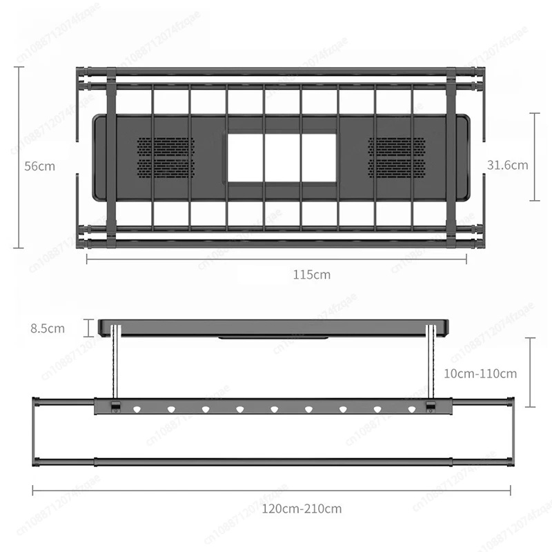 Fully Automatic Foldable Clothes Drying Rack Ultra-thin Embedded, Hidden Smart Clothes Drying Rack, UV Ultraviolet Sterilization