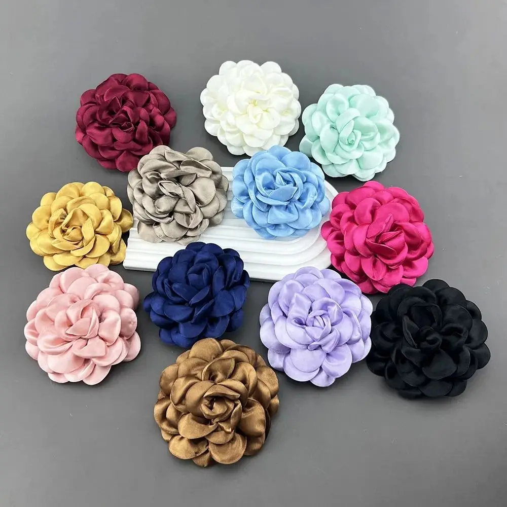 New Korean Multi Layered Camellia Brooch 10cm Handmade Fabric Flower Pin Brooch Fashion Clothing Accessory Sweater Coat Pin