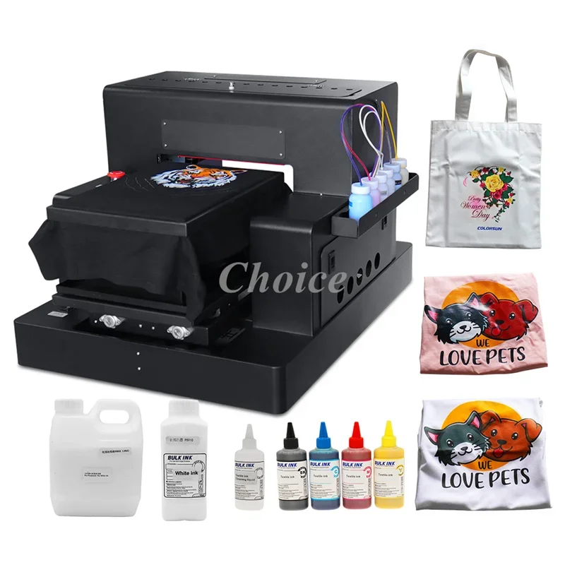 A4 Automatic Digital T Shirt Logo Printing Machine Digital 6 Colors Printer Bag Inkjet DTG Printer Code Printing Machine