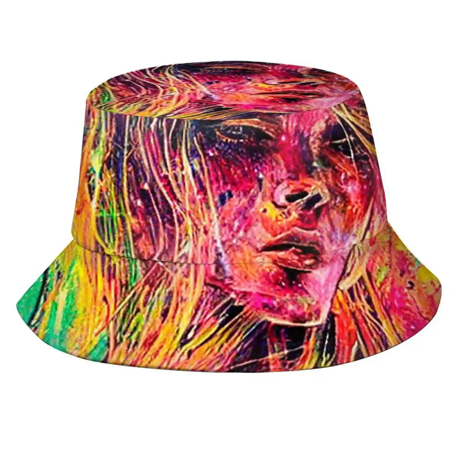 Wondering - Colorful Edgy Art 01 Korean Caps Funny Beach Bucket Hats Colorful Abstract Psychedelic Trippy Lsd Surrealism