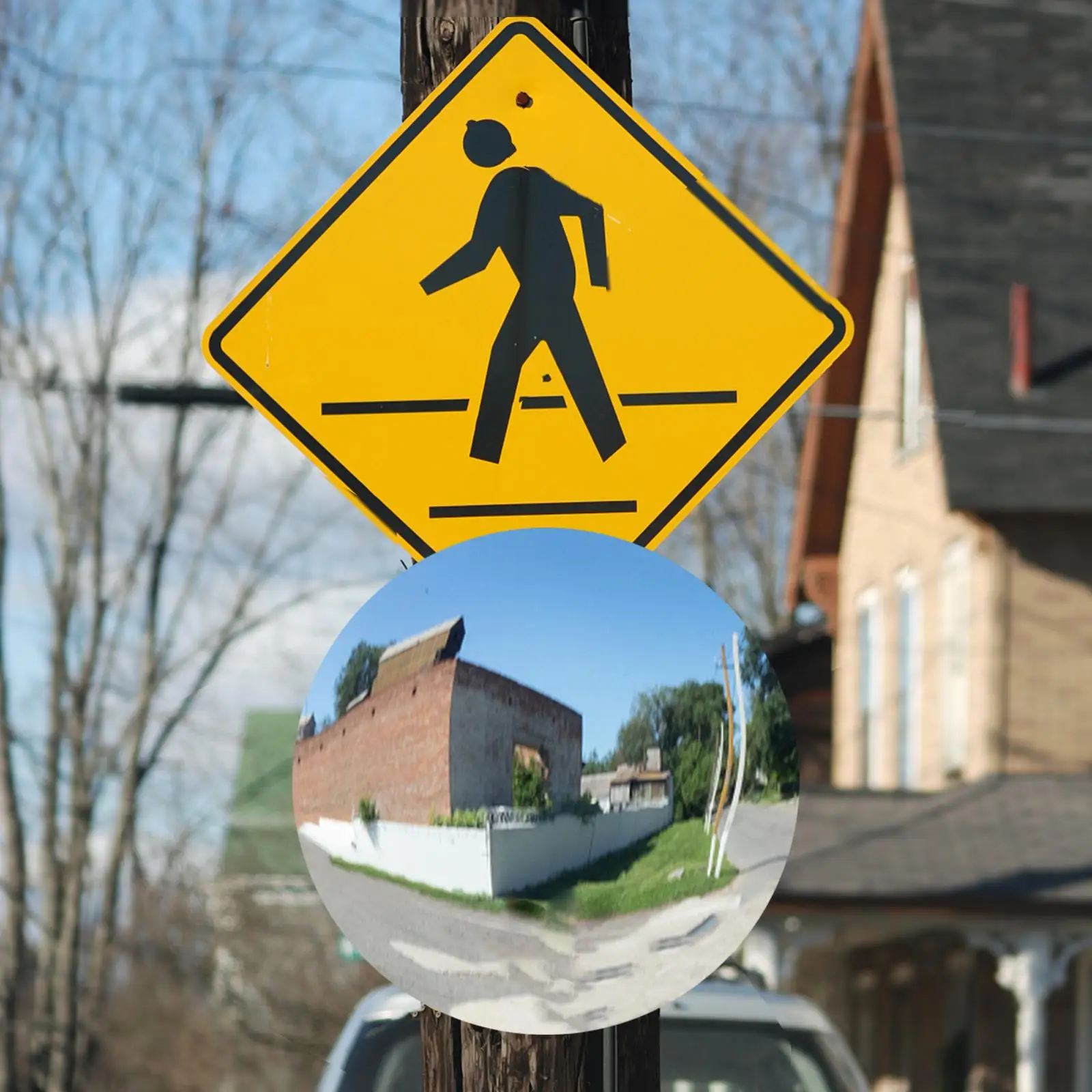 Convex Mirror Station Rear View Mirrors Solar Power Lights for Outdoors Wide Angle Safety Corner Driveway Branches