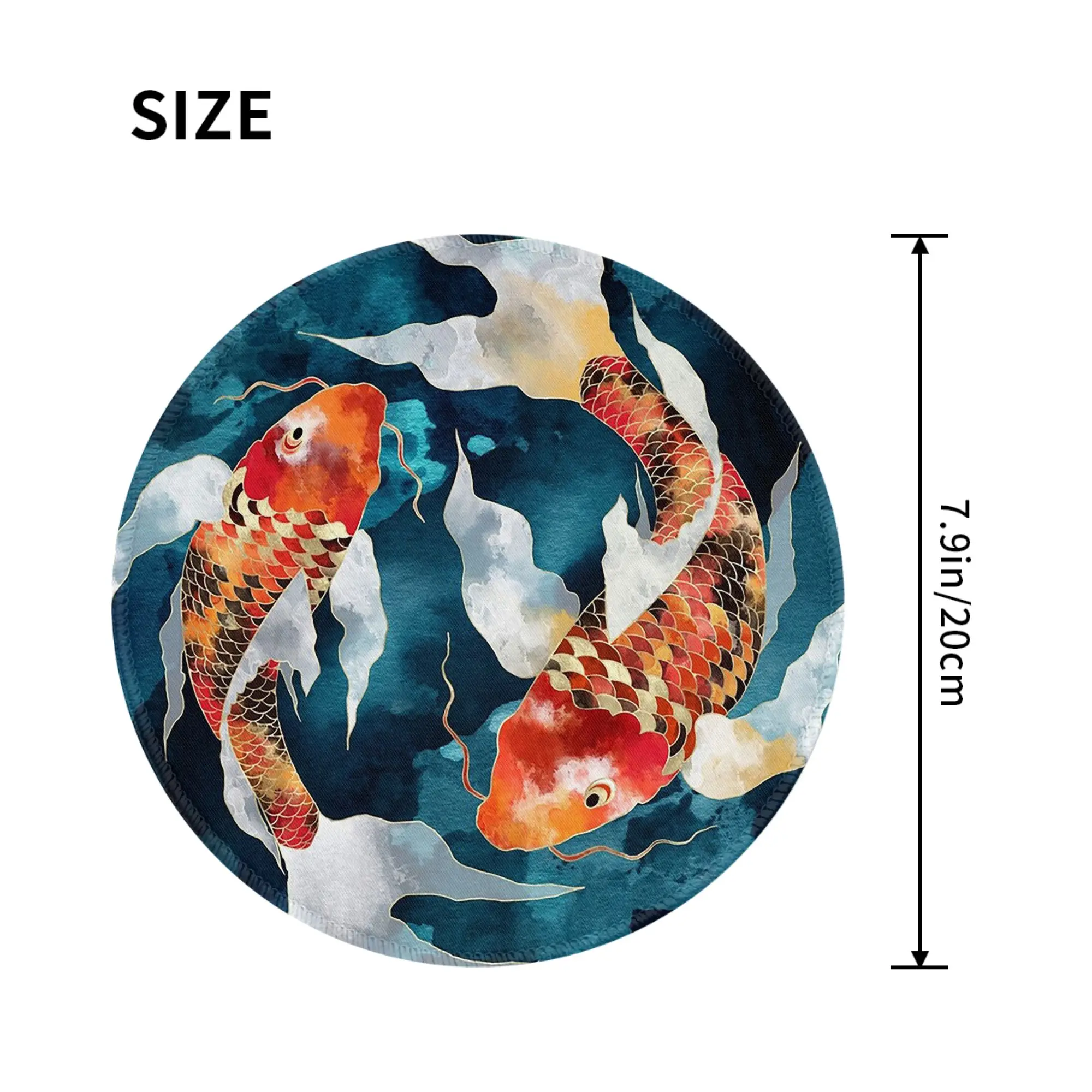 Vibrant Japanese Koi Fish Ripple Mouse Pad Computer Keyboard Mouse Mat Gamer PC Laptop Desk Mat Office Accessories Table Mats