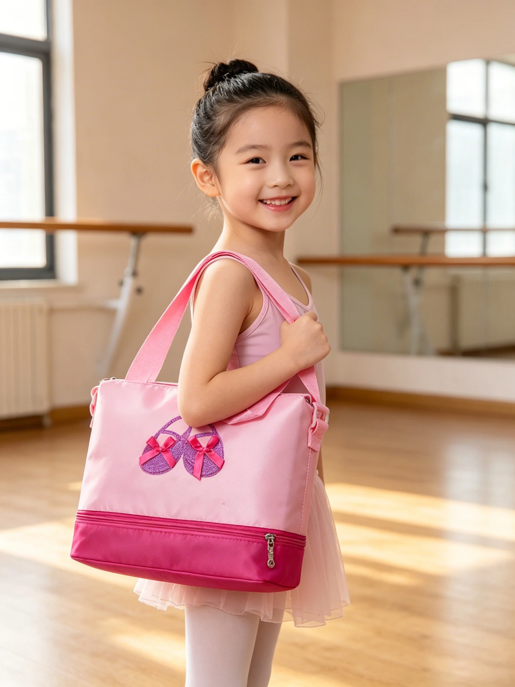 

Ballet Dance Bag Embroidered Ballet Shoe Dance Bag Ballerina bag for Dancer Personalized Bag for Girls Adjustable Straps