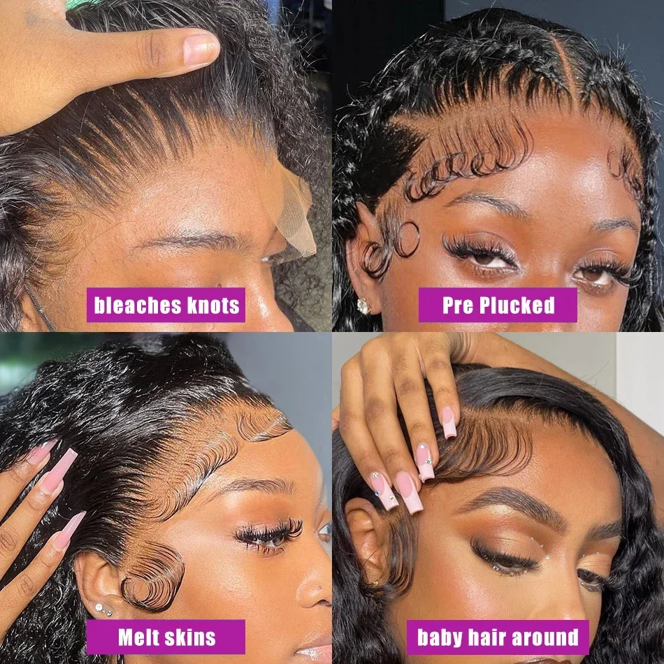 13X4 قصيرة الدانتيل الجبهة خصلات الشعر المستعار الإنسان موجة عميقة للنساء شعر مستعار مجعد الدانتيل الباروكة الأمامية موجة مجعد #4